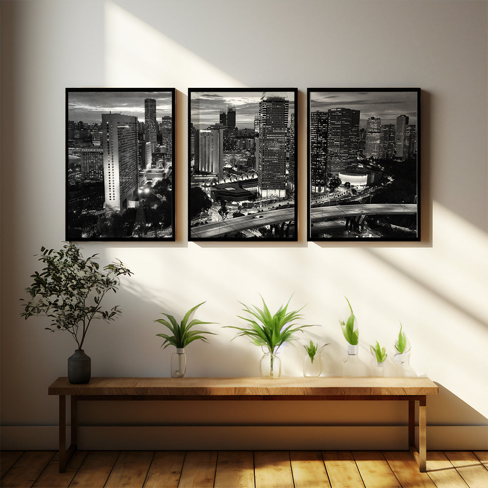 Quadro Decorativo "Cidade Noturna em três atos"