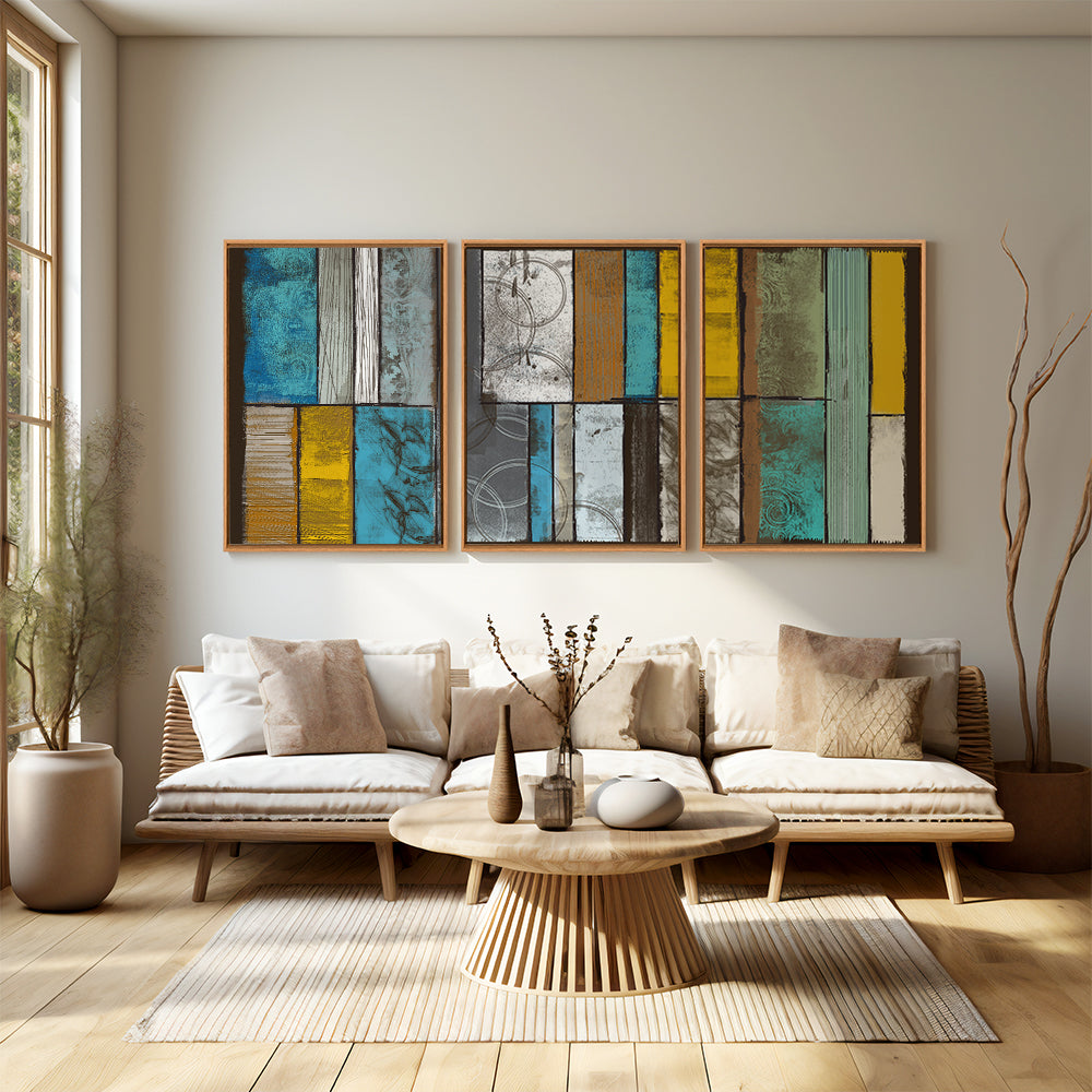 Quadro Decorativo "Texturas em retângulos - Terceiro Ato"