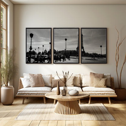 Quadro Decorativo "Eiffel Noir em Três Atos"