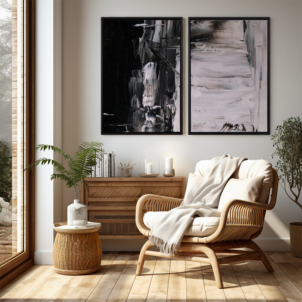 Quadro Decorativo "A Cachoeira Black and White - Estendida"